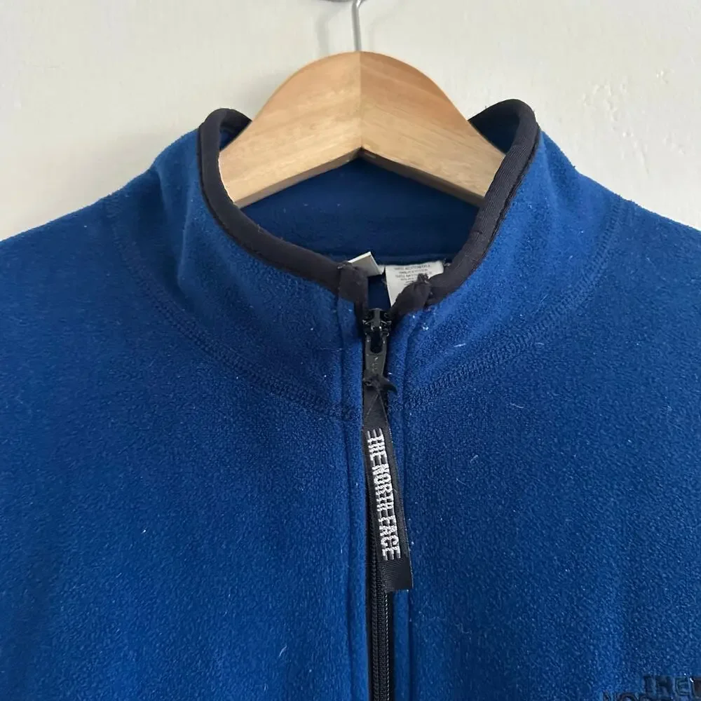 The North Face Full Zip Fleece Vest Blue Men's Size XLarge Zip Pockets‎